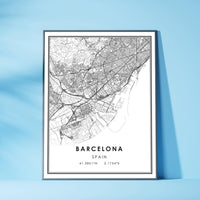 Barcelona, Spain Modern Style Map Print