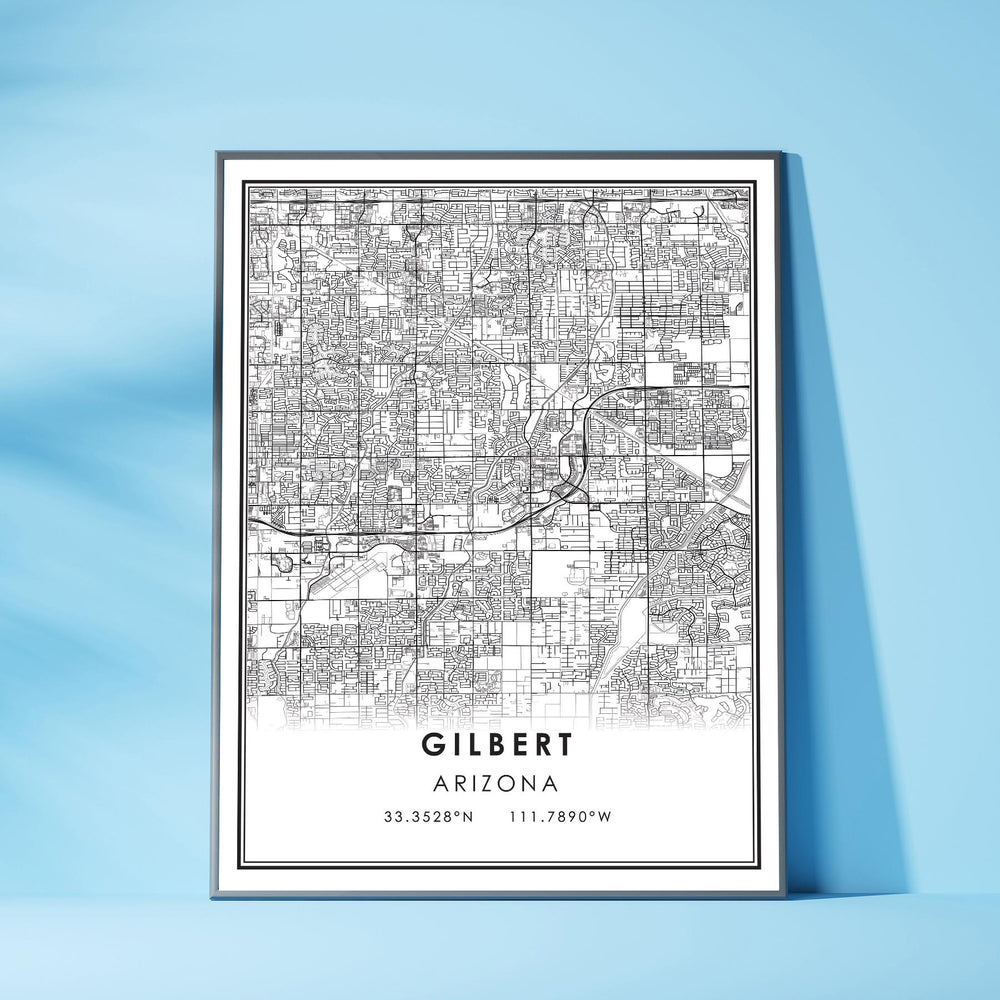 Gilbert, Arizona Modern Map Print 