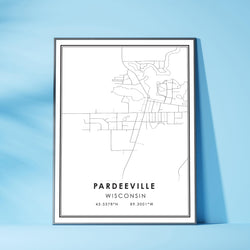 Pardeeville, Wisconsin Modern Map Print 