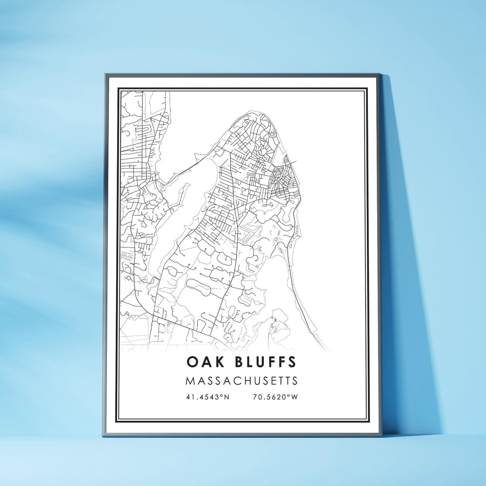 Oak Bluffs, Massachusetts Modern Map Print