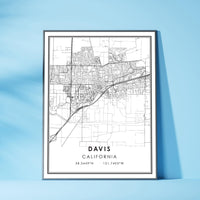 
              Davis, California Modern Map Print
            