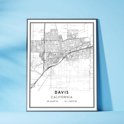 Davis, California Modern Map Print