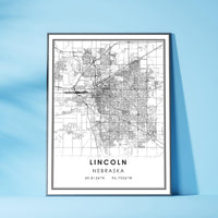 
              Lincoln, Nebraska Modern Map Print 
            