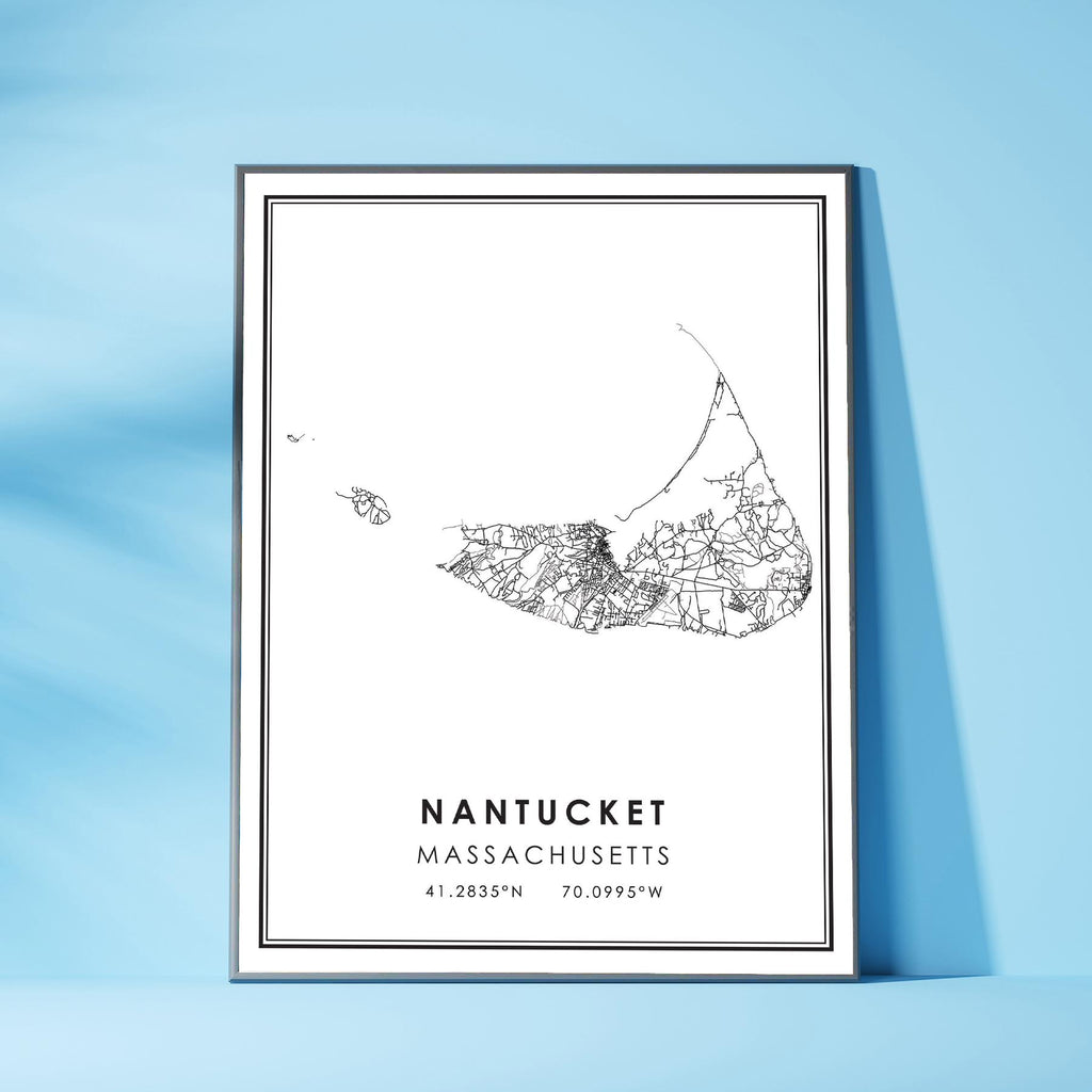 Nantucket, Massachusetts Modern Map Print 