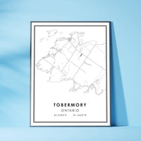 
              Tobermory, Ontario Modern Style Map Print 
            