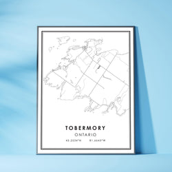 Tobermory, Ontario Modern Style Map Print 