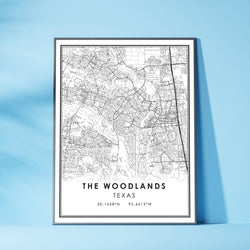 The Woodlands, Texas Modern Map Print 