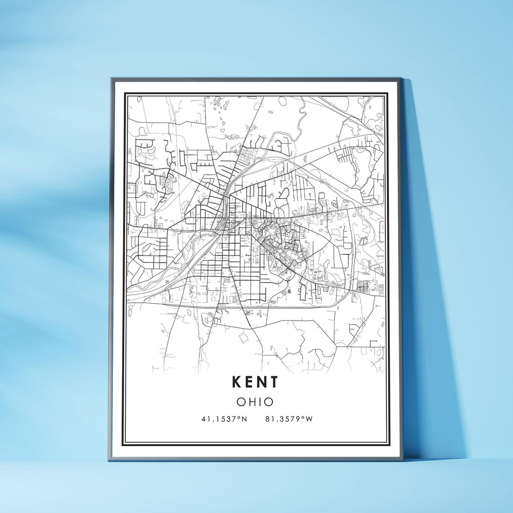 Kent, Ohio Modern Map Print