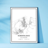 Esmeraldas, Ecuador Modern Style Map Print 