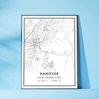 Hanover, New Hampshire Modern Map Print 