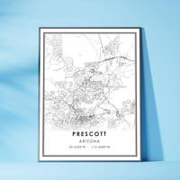 
              Prescott, Arizona Modern Map Print 
            