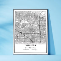 
              Fullerton, California Modern Map Print 
            