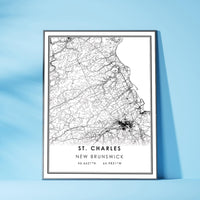 
              St. Charles, New Brunswick Modern Map Print 
            