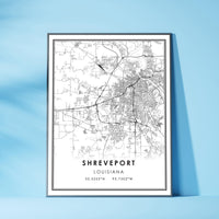 
              Shreveport, Louisiana Modern Map Print
            