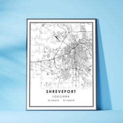 Shreveport, Louisiana Modern Map Print