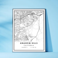 
              Anaheim Hill, California Modern Map Print    
            