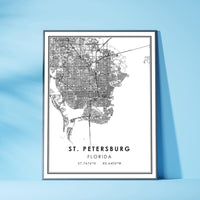 
              St. Petersburg, Florida Modern Map Print
            