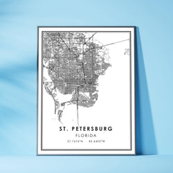 St. Petersburg, Florida Modern Map Print