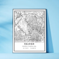 
              Raleigh, North Carolina Modern Map Print 
            