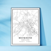 
              Westminster, Maryland Modern Map Print 
            