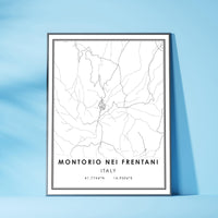 Montorio nei Frentani, Italy Modern Style Map Print 