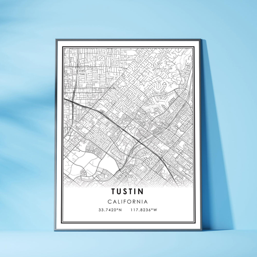 Tuslin, California Modern Map Print 