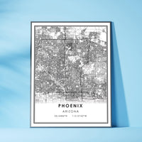 
              Phoenix, Arizona Modern Map Print 
            