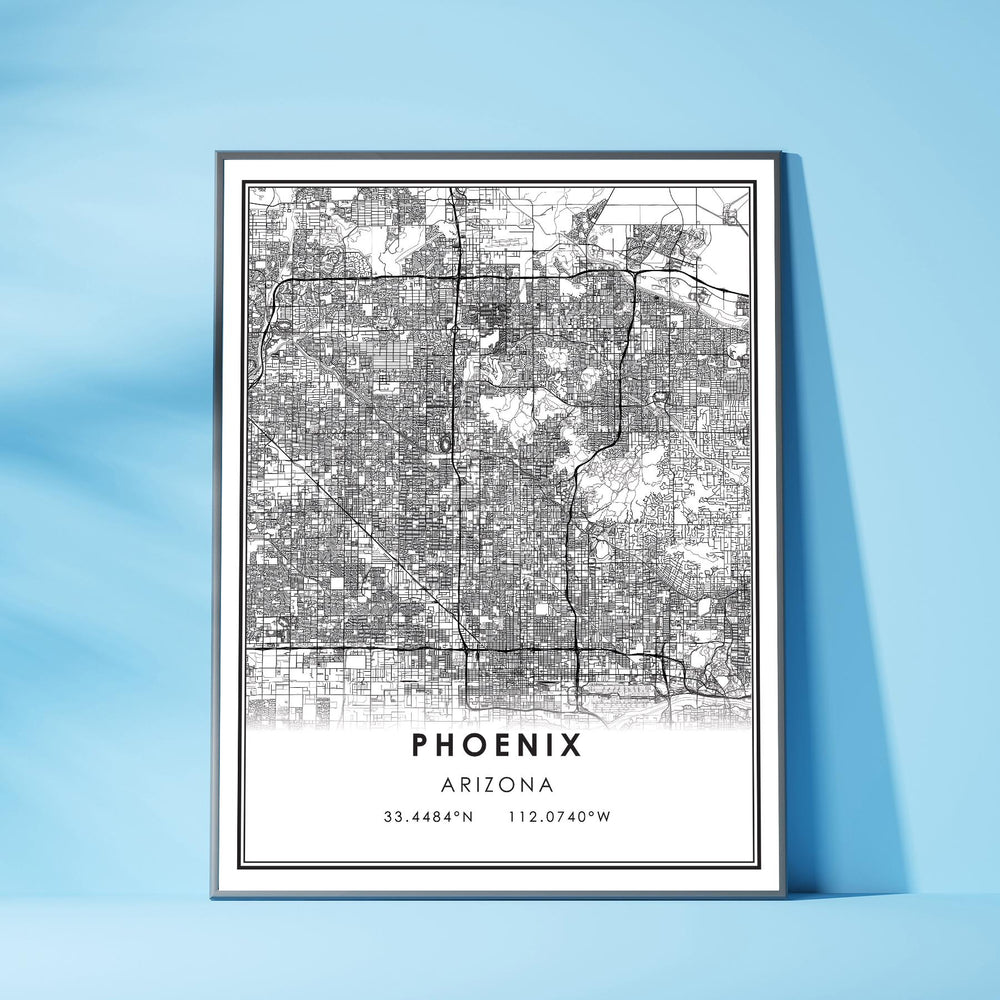 Phoenix, Arizona Modern Map Print 
