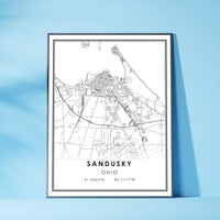 Sandusky, Ohio Modern Map Print