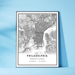 Philadelphia, Pennsylvania Modern Map Print 