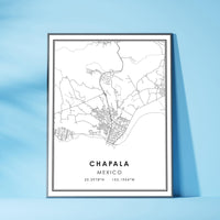 
              Chapala, Mexico Modern Style Map Print 
            