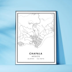 Chapala, Mexico Modern Style Map Print 