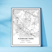 Florham Park, New Jersey Modern Map Print 