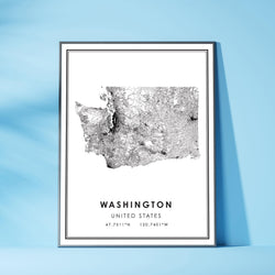 Washington, United States Modern Style Map Print 