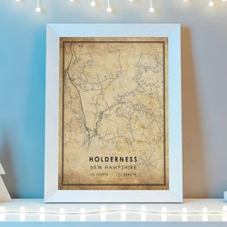 Holderness New Hampshire Vintage Style Map Print 