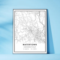 
              Watertown, Connecticut Modern Map Print 
            