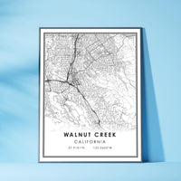 
              Walnut Creek, California Modern Map Print 
            