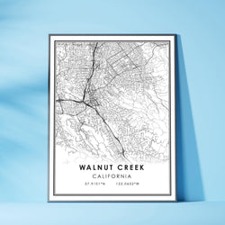 Walnut Creek, California Modern Map Print 