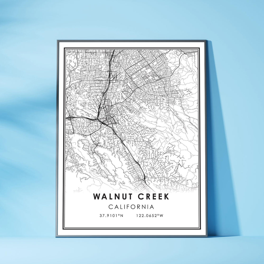Walnut Creek, California Modern Map Print 