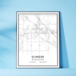 Slinger, Wisconsin Modern Map Print