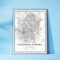 
              Colorado Springs, Colorado Modern Map Print 
            