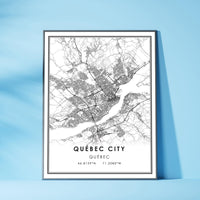 Quebec City, Quebec Modern Style Map Print 
