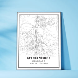 Breckenridge, Colorado Modern Map Print 