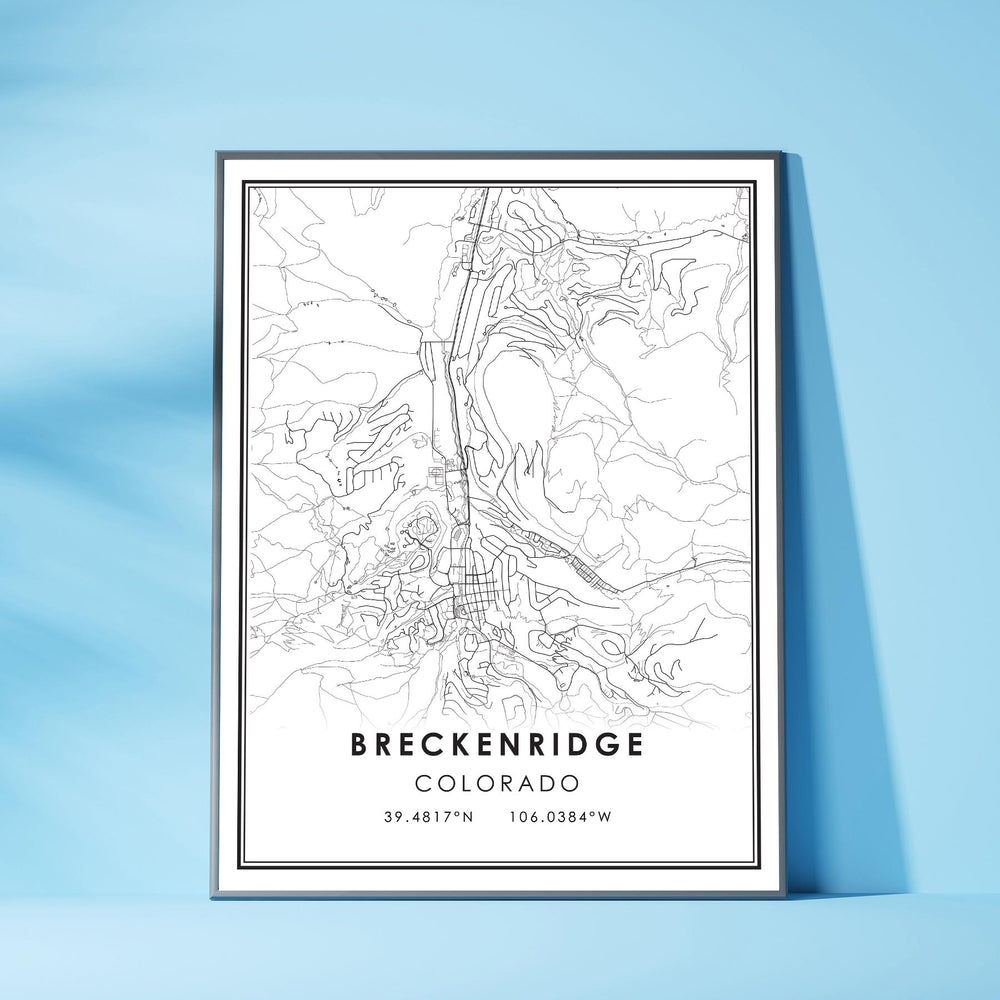 Breckenridge, Colorado Modern Map Print 