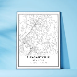 Pleasantville, New York Modern Map Print 