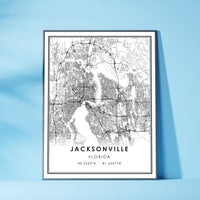 
              Jacksonville, Florida Modern Map Print 
            