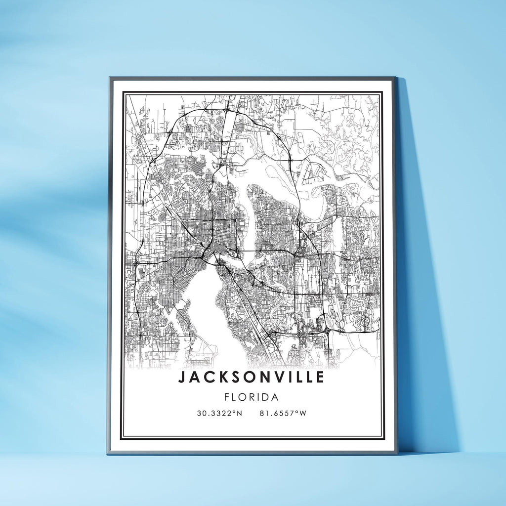 Jacksonville, Florida Modern Map Print 