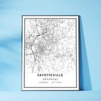 
              Fayetteville, Arkansas Modern Map Print 
            