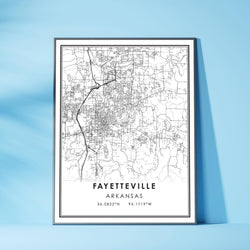 Fayetteville, Arkansas Modern Map Print 