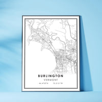 
              Burlington, Vermont Modern Map Print 
            